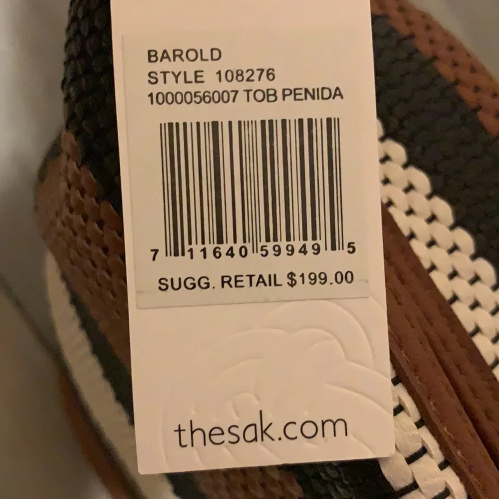 The Sak Brown Black White Striped Woven Hobo Bag
